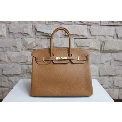 Hermes Birkin 40cm Togo Calfskin Bag Handstitched Gold Hardware, Brown 4G RS19628